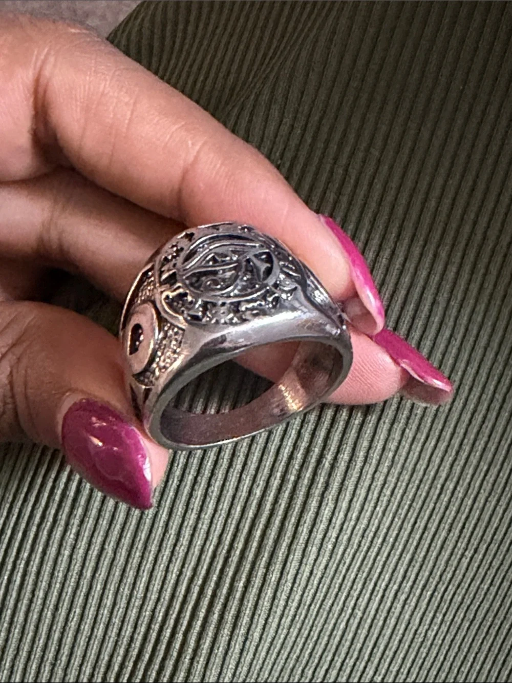 Silver Eye of Horus Statement Ring - ring Jewelry